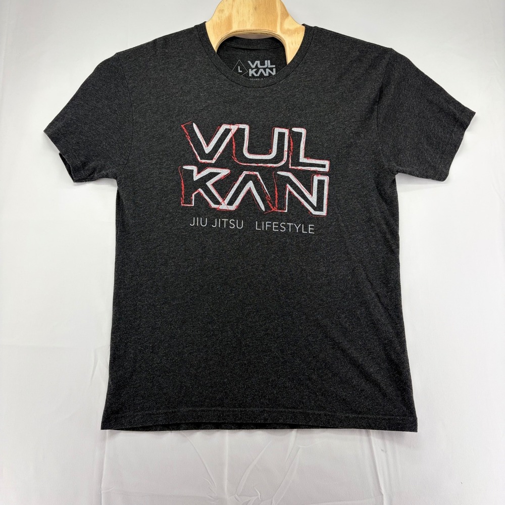 Vulkan Jiu Jitsu Lifestyle Shirt Mens Large Charcoal Grey Graphic Tee BJJ MMA